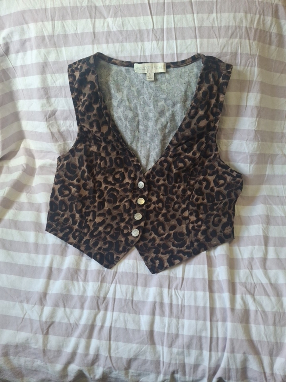 Leopard Print Cropped Vest - Brown Animal Print